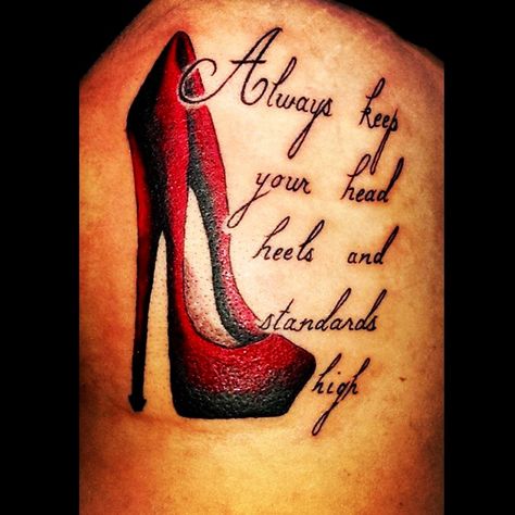 Stiletto  tattoo on ribs by Audrey Mello High Heel Tattoo Designs, High Heel Tattoo, Cheetah Tattoos, Heel Tattoo, High Heel Tattoos, Shoe Tattoo, Heel Tattoos, Cute Foot Tattoos, Dance Tattoo