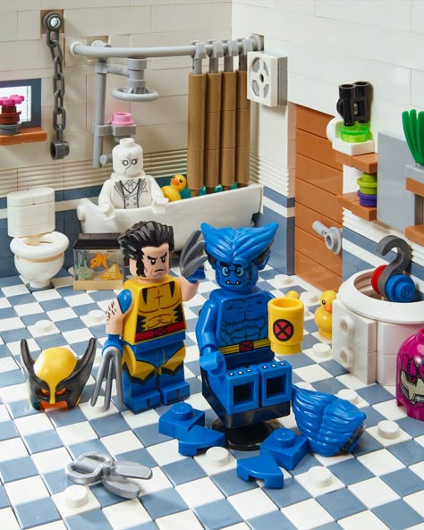 Lego Marvel Minifigures, Lego Bathroom, Lego Deadpool, Lego Basic, Lego Wallpaper, Lego Marvel's Avengers, Lego Sculptures, Lego Lovers, Lego Custom Minifigures