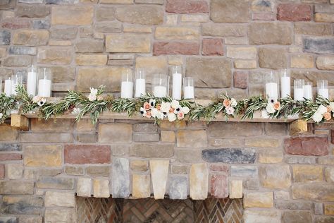 Wedding Mantle, Wedding Dinner Decor, Wedding Fireplace, Wedding Venue Decorations, Wedding Set Up, Venue Decor, Neutral Wedding, Wedding Arrangements, 50th Wedding