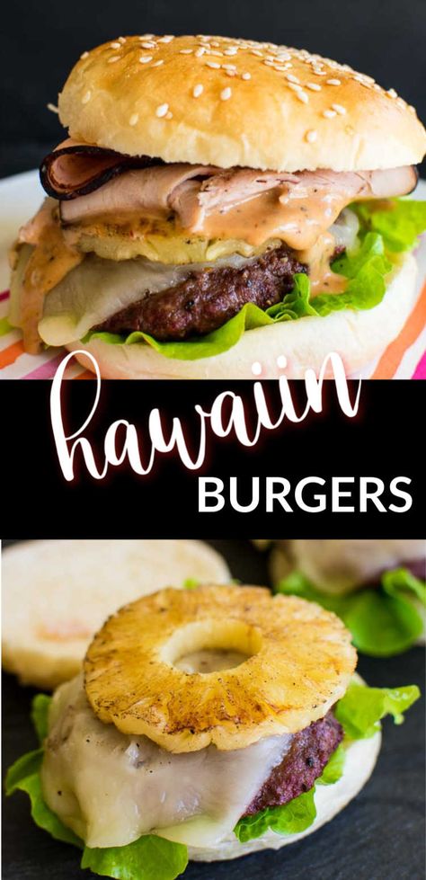 Ham Burger Recipes, Hawaiian Burger Sliders, Pineapple Burger Recipes, Hamburger With Pineapple, Hawaiian Hamburgers, Sliders Burger, Hawaiian Burger Recipe, Hawaiian Burgers Pineapple, Pineapple Burgers Grilled