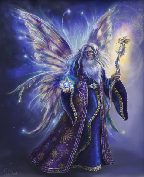 Eulool Fairy Wizard by ~Imperess on deviantART Wizard, Fantasy Art, Angel, Stars, Purple, Hair, Blue, White, Art