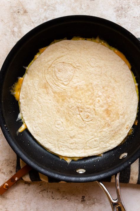 Folded Breakfast Quesadilla, Mexican Breakfast Scramble, Taco Omelette Breakfast, Scrambled Egg Burrito, Egg Quesadilla Recipes, Egg And Tortilla Skillet, Egg Tacos Breakfast, Breakfast Tortilla Ideas, Breakfast Ideas With Tortillas