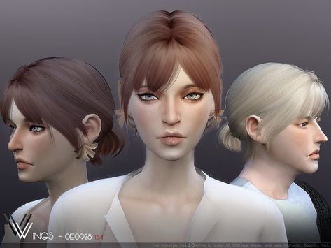 wingssims' WINGS-OE3028 Sims Download, Short Hair Ponytail, Short Ponytail, The Sims 4 Packs, Kinds Of Colors, Hairstyle Gallery, Sims 4 Cc Finds, Sims 4 Cc, The Sims Resource