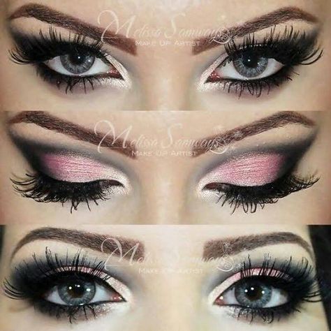 Gorgeous Pink And Black Eye Makeup, Black Eye Makeup, Pink Eye Makeup, Swag Makeup, Queen Makeup, Emo Makeup, Dope Makeup, Black Makeup, Face Card