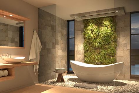 Ultimate list of interior design styles, definitions & photos Bathroom Zen Style, Bathroom Zen, Modern Zen Bathroom, Zen Interiors, Zen Bathroom, Natural Bathroom, Indie Room, Bathroom Design Luxury, Hus Inspiration