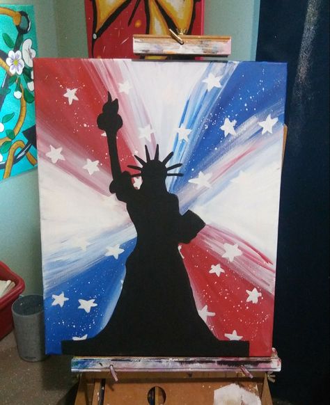 Red White Blue Art, Patriotic Paintings On Canvas, Fourth Of July Canvas Painting Ideas, Patriotic Canvas Painting Ideas, 4th Of July Canvas Painting Ideas, Fourth Of July Paintings On Canvas Easy, Patriotic Acrylic Painting Ideas, Patriotic Painting Ideas, 4th Of July Painting Ideas