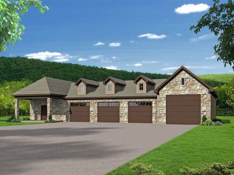 062G-0160: 6-Car Garage Plan Plus RV Bay and Workshop Area Large Garage Plans, Detached Garage Plans, Rv Garages, Rv Garage Plans, Garage Plans With Loft, Plan Garage, Garage Plans Detached, Big Garage, Large Garage