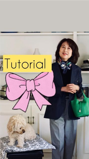 Hermes Scarf Tutorials Fashion on Instagram: "This tutorial is for an Easy Bow with Short Tails. You can find my tutorials by clicking on #scarftutorialchristinas The goal of this tutorial is to show how I style: 1) A bow knot that is more compact, understated, and less frilly (please don’t repost the tutorial without permission). 2) A flower scarf 3) Gray, which is a popular neutral color of 2023 1) I have shown other bow knots in my tutorials this year. This version has shorter tails, which Color Of 2023, Easy Bow, Scarf Tutorial, Flower Scarf, Tie Scarf, Fashion Tutorial, Hermes Scarf, Bow Knot, The Goal