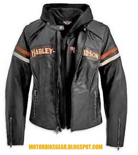 Harley Davidson Miss Enthusiast 3-in-1 Leather Jacket for women. Made of fixed 100% polyester mesh lining and 5% Spandex fleece hooded liner... Harley Gear, Harley Davidson Leather Jackets, Harley Davidson Clothing, Harley Davidson Jacket, Biker Outfit, Womens Jackets Casual, Biker Chic, Harley Davidson Women, Motorcycle Style