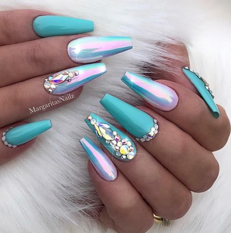 pinterest: @ LOLAxxLOLA Chrome Nail Polish, Makeup Nails Designs, Chrome Nail Art, Mirror Nails, Chrome Nail, Mermaid Nails, Super Nails, Nail Styles, Latest Trend