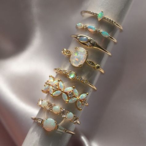 Check out our beautiful collection of enchanting opal birthstone jewelry, including opal birthstone rings, necklaces, earrings and more. Enjoy the iridescent glow of this unique gemstone. Gold Opal Rings, Unique Opal Ring, Ethereal Jewelry, Unique Opal, Opal Birthstone, Gold And Silver Jewelry, Sparkly Ring, Opal Ring Gold, Opal Bracelet