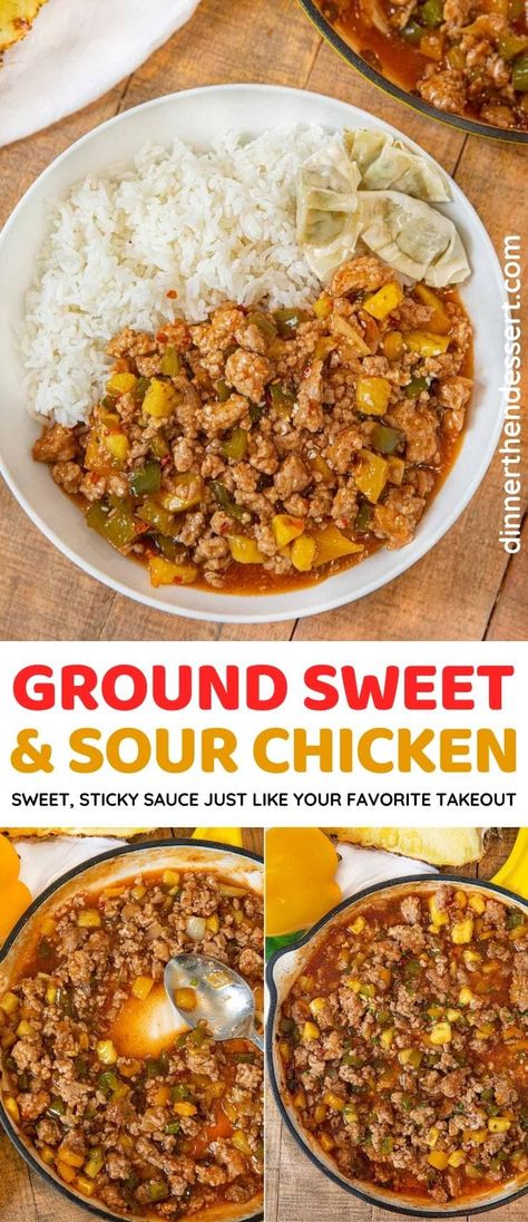 Quick Easy Healthy Meals, Crumb Muffins, Banana Crumb Muffins, Sweet And Sour Chicken, Food Boards, Ground Chicken Recipes, Healthy Version, Healthy Meals For One, Chinese Takeout