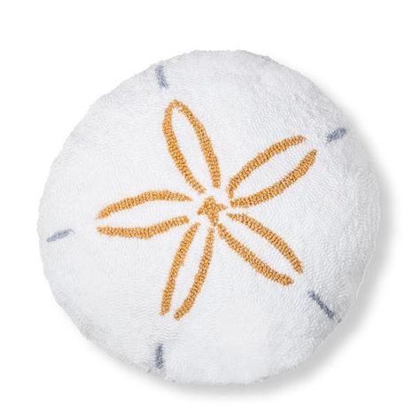 16" x 16" Sand Dollar Shaped Hooked Pillow - On Sale - Bed Bath & Beyond - 37234805 Surf Room Ideas, Beach Theme Pillows, Beachy Pillows, Surf Room Decor, Seashell Pillow, Surf Room, Beach Nursery, Beach Themed Bedroom, Coral Pillows