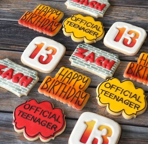 13 = 🔥🔥 What a fun set! Celebrating this official teenager with this urban theme and a hint of 🔥, was exactly what the client ordered! Her thankful hugs were the best! Zach was super appreciative too! He personally let me know how much he loved them! Super cool set for a super cool guy! These two made for such a memorable cookie set and delivery. All the feels here🥰 DM for your custom cookie set Add all the feels to your next occasion. Tailor the design, colors and message to your s... Teenager Birthday, Custom Cookie, Cool Guy, All The Feels, The Feels, The Client, Custom Cookies, Super Cool, Cookie Decorating