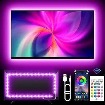 Lights Behind Tv, Tv Led Lights, Gaming Bedroom, Tv Lighting, Tv Backlight, Led Strip Lights, Tv Led, Strip Lights, Led Tv