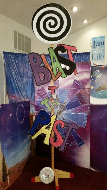 Blast to the Past Vortex Sadies Dance, Blast To The Past, Painted Cardboard, Gala Themes, Time Travelers, Vbs Ideas, Summer Program, Time Warp, Vacation Bible School