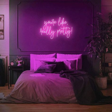 AOOS Custom Handmade Personalized LED Neon Light Sign for Bedroom Living Room Home Bar Office Wedding Wall Decor (You're Like Really Pretty) Window Ceiling, Neon Lights Bedroom, Kiss Me Goodnight, Youre Like Really Pretty, Always Kiss Me Goodnight, Personalized Neon Signs, Neon Art, Custom Neon Signs, Led Neon Signs