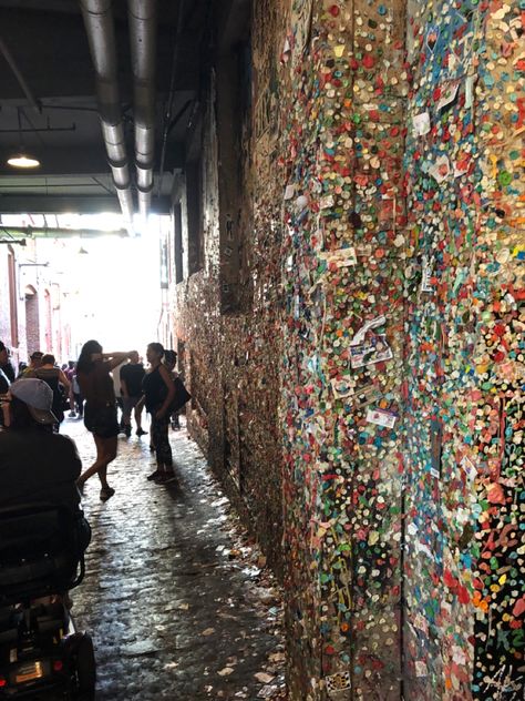 Seattle Grunge Aesthetic, Seattle Washington Things To Do, Seattle Washington Aesthetic, Seattle Suburbs, Seattle 90s, Gum Wall Seattle, Aesthetic Seattle, Seattle Gum Wall, Washington Aesthetic