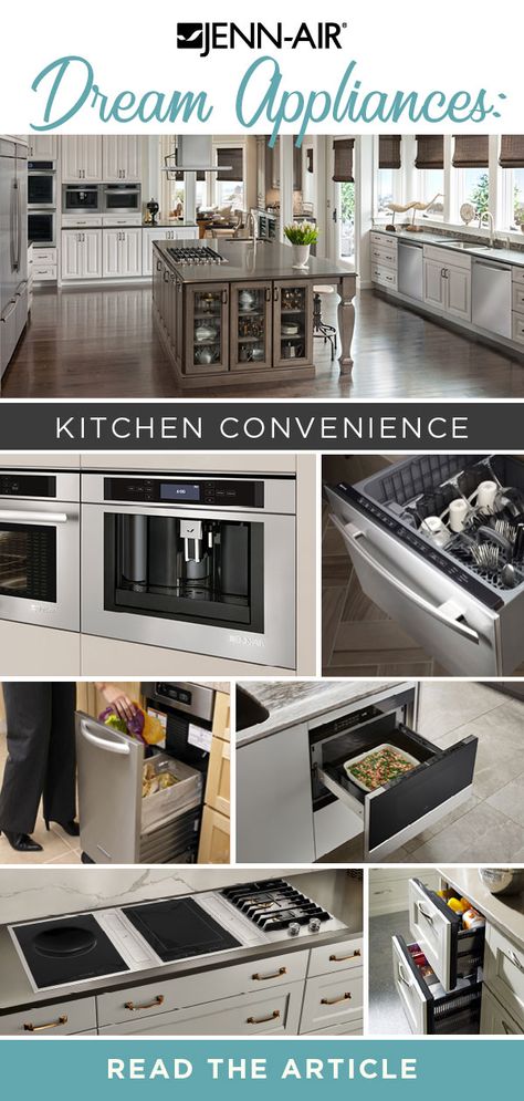 Make a good kitchen great with the help of Jenn-Air appliances. Jenn-Air appliances are the ultimate in kitchen convenience! Jen Air Appliances, Jenaire Appliances, Modern Dressing Room, Jenn Air Appliances, Diy Kitchen Storage, Cottage Kitchens, Cozy Kitchen, House Things, Kitchen Reno