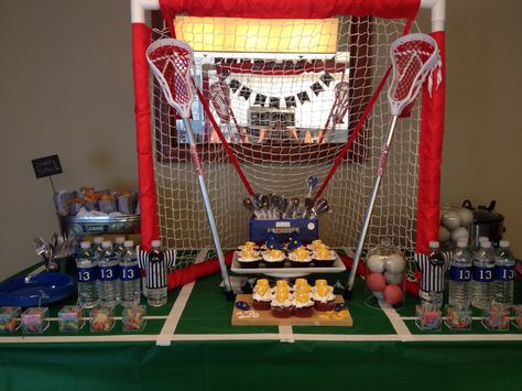 Lacrosse party Lacrosse Banquet Centerpieces, Lacrosse Party Favors, Lacrosse Girls Problems, Lacrosse Birthday, Lacrosse Cake, Lacrosse Ball Massage, Lacrosse Decorations, Lacrosse Senior Pictures, Teen Wolf Lacrosse