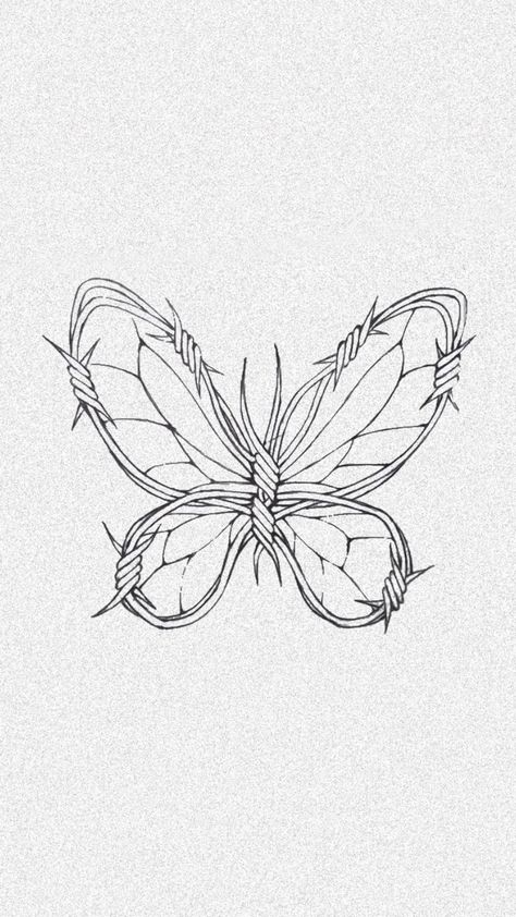 #tattoo #tattoos #inked #tattooart #tattooed #tattooideas #tattoodesign #tattooinspiration #tattoosleeve #tattooflash #inkedgirls #tattooedwomen  #InkLaughs  #TattooFails Barbwire Butterfly Tattoo, Barb Wire Butterfly Tattoo, Tattoo Art Drawings Sketches, Tattoo Stencil Designs, Barbed Wire Tattoos, Butterfly Tattoo Stencil, Father Tattoos, Shiva Tattoo Design, Cute Little Tattoos