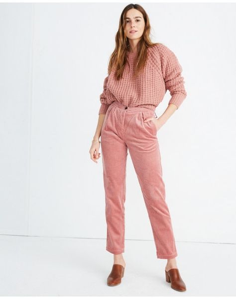 Sessun™ Corduroy Rocco Pants in misty image 1 Stranger Things Style, Casual Chic Summer, Pink Trousers, Pink Corduroy, Pants Style, Velvet Pants, Madewell Jeans, Pants Design, Wearing Clothes