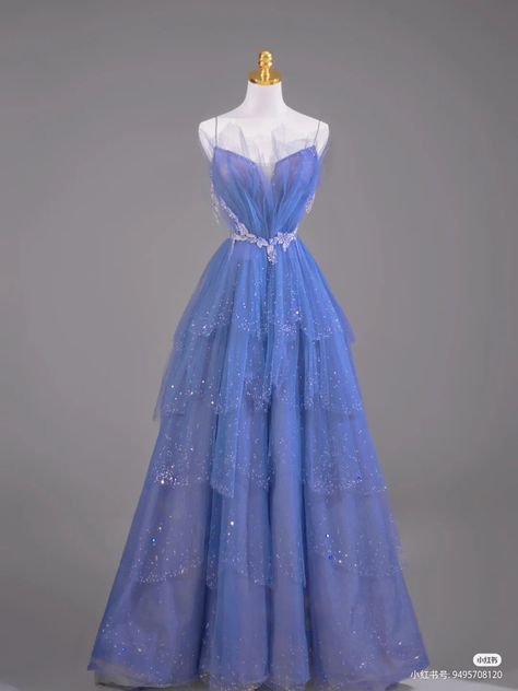 Royal Long Dress, Long Blue Dress Aesthetic, Formal Outfits For Couples, Ethereal Dress Short, Matching Formal Outfits For Couples, Matching Formal Outfits, Purple Dress Aesthetic, Blue Fairy Dress, Aesthetic Prom Dress