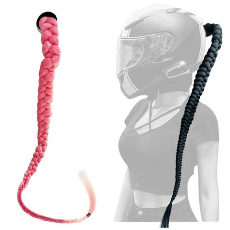 Long Braids Ponytail, Pink Helmet, Skate Helmet, Braids Ponytail, Scooter Helmet, Tactical Helmet, Skateboard Helmet, Ski Helmet, Pigtail Braids