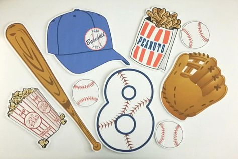 Baseball Party: Photo Props Parties Themes, Baseball Decor, Baseball Party, Party Photo, 9th Birthday, Candy Boxes, Baseball Field, Photo Props, 1st Birthday