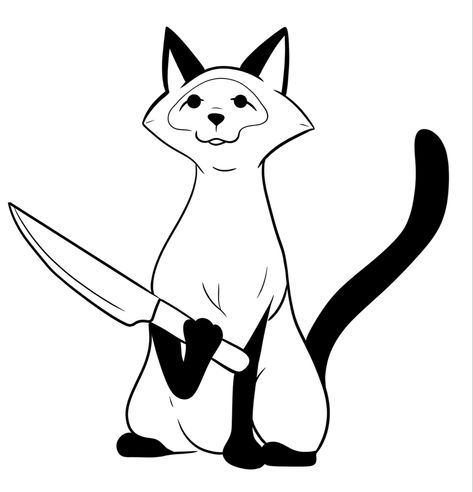 Cat With Knife Tattoo, Cat With Knife, Knife Tattoo, Cat Tattoo Designs, Cat Tattoo, Tattoo Designs, Tattoos, Design