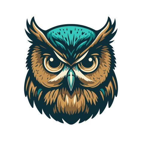 ilustración de diseño de vector de cabeza de cara de búho para plantilla de diseño de camiseta de mascota de logotipo Shirt Design Template, Owl Face, Owl Head, Lucky Wallpaper, Owl Vector, Logo Mascot, Owl Logo, Owl Illustration, T Shirt Design Template