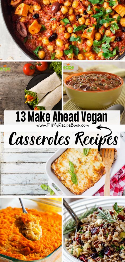 Explore a collection of 13 delicious vegan casseroles that are perfect for making ahead and freezing. These easy, vegetarian-friendly recipes are ideal for planning your meals, whether it's lunch, dinner, or supper. With a focus on simple, homemade, and healthy ingredients, these casseroles are not only animal-friendly but also great for the whole family. Get organized with a meal planner to streamline your cooking and shopping experience. Dairy Free Vegetarian Freezer Meals, Family Friendly Meatless Meals, Make Ahead Freezer Meals Vegetarian, Make Ahead Vegan Freezer Meals, Vegetarian Meals To Freeze, Vegan Recipes Freezer Meals, Freezer Friendly Vegetarian Meals, Vegan Freezer Casseroles, Easy Vegan Freezer Meals