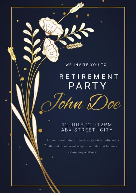 Retirement Invitation Card Template, Retirement Invitation Card, Retirement Party Invitation, Retirement Invitation Template, Retirement Invitation, Invitation Card Party, Invitation Letter, Retirement Invitations, Retirement Party Invitations