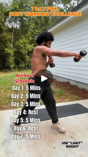 7 Day Workout Challenge, Body Workout Challenge, Brandon Palmer, Full Body Workout Challenge, 7 Day Workout, Standing Workout, Dumbell Workout, Lower Back Exercises, Dumbbell Workout