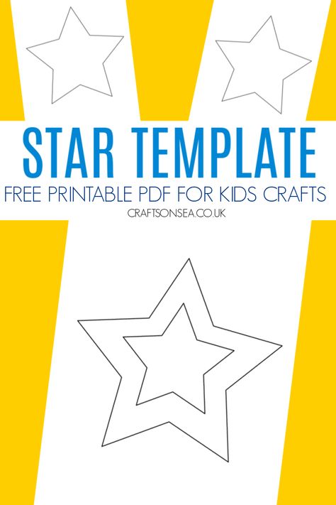 Star Template (Free Printable) Star Template Printable Free, Christmas Star Crafts, Star Template Printable, Template Free Printable, Free Printable Crafts, Star Coloring Pages, Printable Star, Free Preschool Printables, New Years Activities