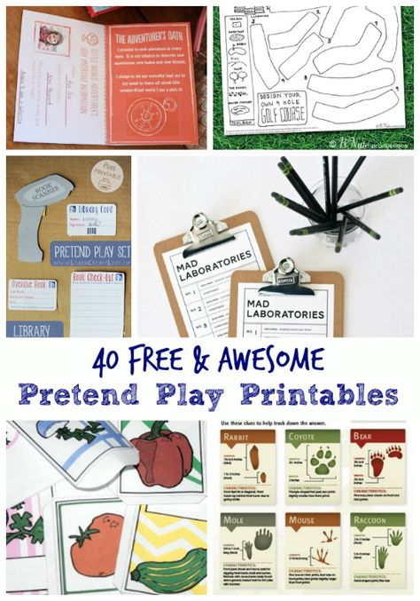 Super printables for pretend play -- kids will love being detectives, scientists, architects, zookeepers and more! Free Classroom Printables, Pretend Play Printables, Play Preschool, Play Printables, Dramatic Play Printables, Creative Practice, Dramatic Play Preschool, Dramatic Play Area, Dramatic Play Centers