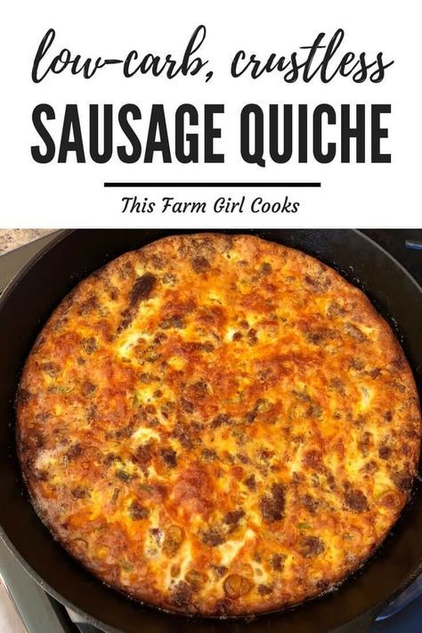 crustless sausage quiche is low carb, keto-friendly and delicious. It can also be made as a freezer meal! Breakfast Quiche Crustless, Keto Camping, Quiche Crustless, Sausage Quiche Recipes, Keto Pescatarian, Quiche Recipes Crustless, Easter Meals, Sausage Quiche, Low Carb Quiche