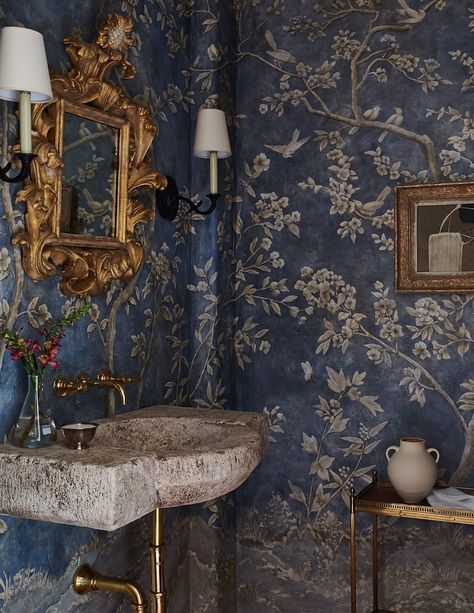 Montecito No. 4 - Mark D. Sikes Sprinkle Sprinkle, Interior Murals, Wallpaper Bathroom, Powder Room Design, Future Apartment, Interiors Design, Bathroom Inspo, Stylish Bathroom, Beautiful Bathrooms