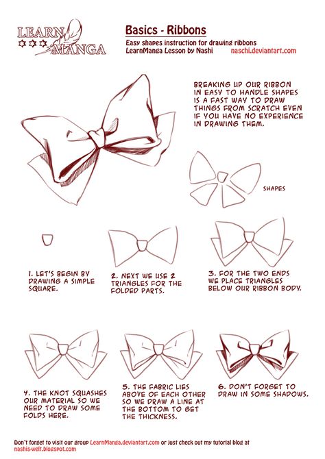 Learn Manga Basics: Ribbons by Naschi.deviantart.com on @deviantART Learn Manga, Draw Tutorial, Drawing Help, Manga Tutorial, Anime Tutorial, Art Resources, Gambar Figur, Poses References, Step Drawing