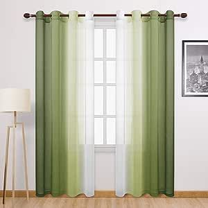 Black Sheer Curtains, Green Sheer Curtains, Window Curtains Bedroom, Sheer Linen Curtains, Small Window Curtains, Thick Curtains, Living Room Curtains, Striped Room, White Sheer Curtains