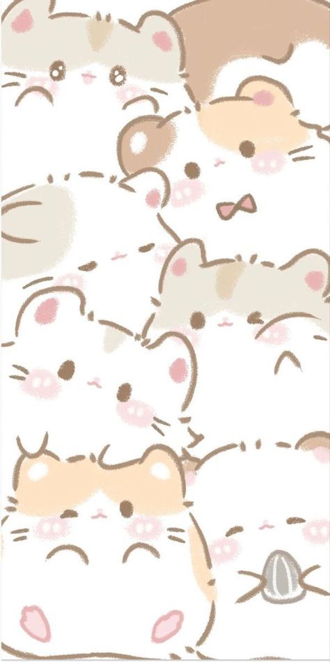 Hamster Wallpaper, Kawaii Cat Drawing, Cute Iphone Wallpaper Tumblr, Cute Home Screen Wallpaper, Images Kawaii, Iphone Wallpaper Kawaii, Cute Galaxy Wallpaper, Wallpaper Ipad, Cute Animal Drawings Kawaii