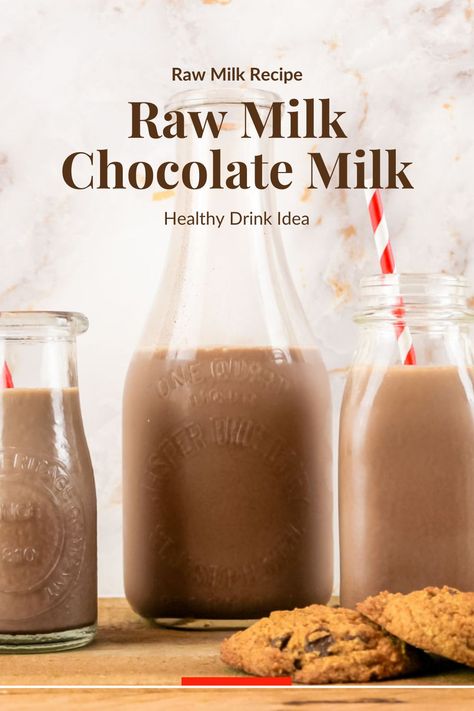 Raw Chocolate Milk, Healthy Chocolate Milk Recipe, Homemade Chocolate Milk, Chocolate Milk Recipe, Healthy Chocolate Milk, Chocolate Milk Mix, Ancestral Diet, Raw Dairy, Chocolate Syrup Recipes