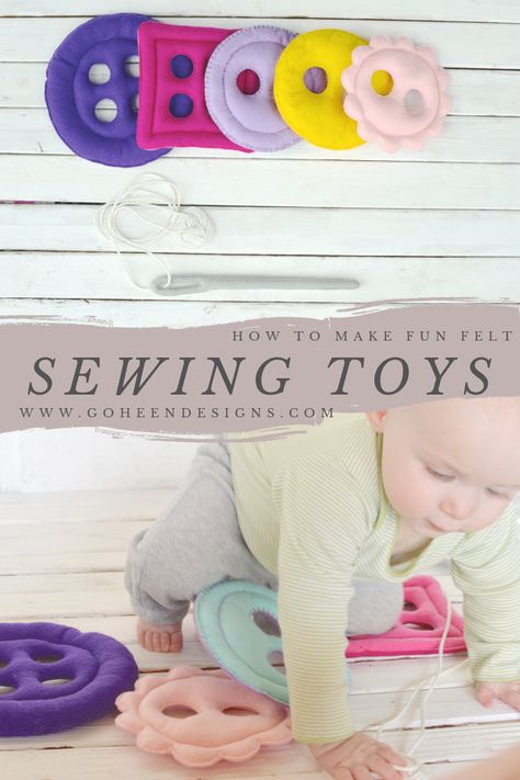 Free pattern and tutorial for felt sewing toys including a needle and thread and buttons. Felt Sewing, Baby Toys Diy, Diy Socks, Diy Bebe, Beginner Sewing Projects Easy, Quiet Books, Baby Diy, Sewing Toys, Sewing Projects For Beginners