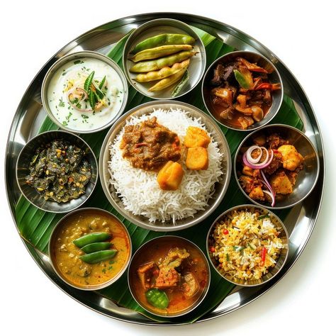 Lunch Thali Indian, Lunch Indian, South Indian Meals, Rice Png, Indian Thali, Indian Lunch, Indian Meals, Food Indian, Curry Rice