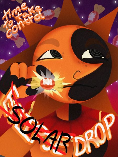 Solar Sams Fanart, Solar Sun And Moon Show Fanart, Nice Eclipse Sams, Solar Sams, Eclipse Sams, Sams Fanart, Fnaf Poster, Fnaf Moon, Eclipses Art