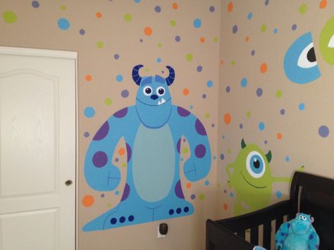 Monster's Inc Baby Room Baby Room Design Modern, Monsters Inc Nursery, Baby Room Ideas Early Years, Disney Baby Rooms, Baby Room Design Boy, Monster Nursery, Pink Baby Room, Monsters Inc Baby, Modern Baby Room