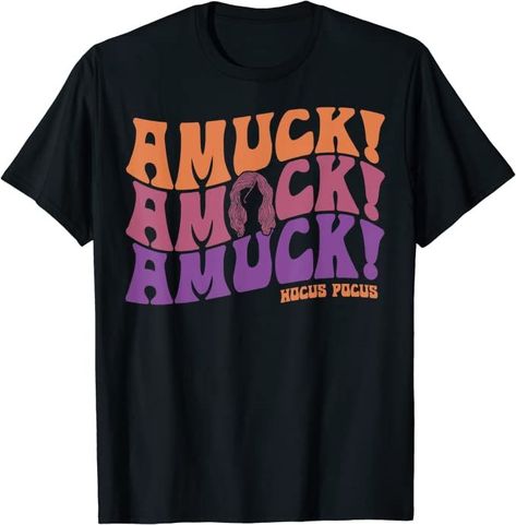 Wearing this when we watch the second one. CAN'T WAIT!!!!!! Hocus Pocus Amuck, Billy Butcherson, Thackery Binx, Hocus Pocus Shirt, Creative Shirts, Text T Shirt, Halloween T Shirts, Sanderson Sisters, Heather Blue