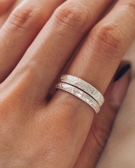 R1338 - Sterling Silver — Priscilla Ma Womens Wedding Bands Silver, Elegant Silver Rings, Dainty Wedding Ring Silver, Silver Band Wedding Ring, Simple Wedding Rings Silver, Simple Silver Wedding Rings, Pretty Rings Silver, Silver Rings For Women Unique, Thick Silver Rings