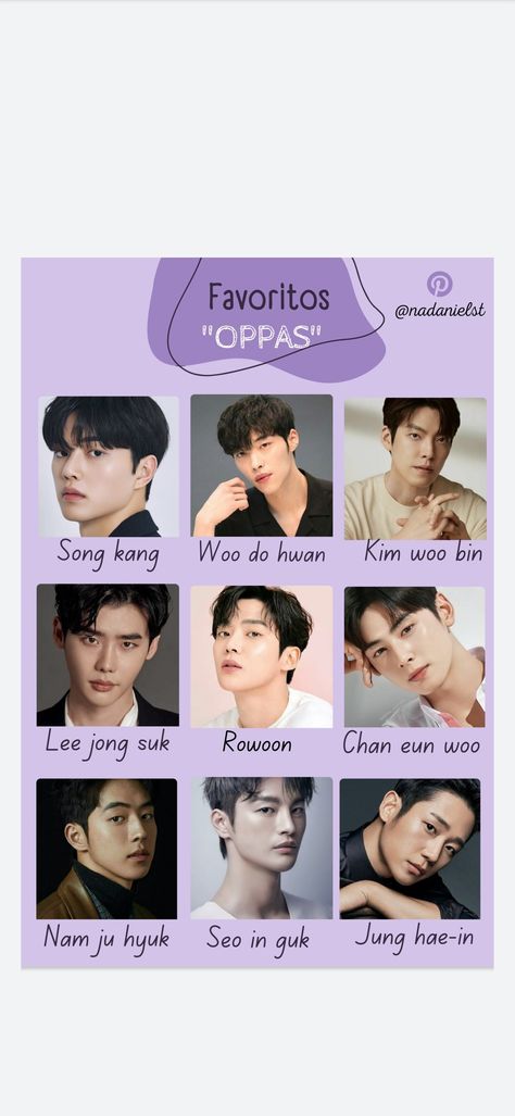 Korean Actors With Names, Korean Actors Names List, K Drama Name, Kdrama Names, K Drama Actors, Kdrama Tracker, Easy Brain Teasers, Korean Boy Names, Friends Actors