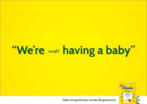 Ricola: Baby Advertising Inspiration, Copywriting Ads, Copy Ads, Baby Ads, Clever Advertising, Publicidad Creativa, Street Marketing, Great Ads, Guerilla Marketing